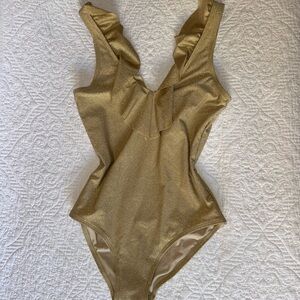 Aerie Shimmery Ruffle One- Piece Swimsuit